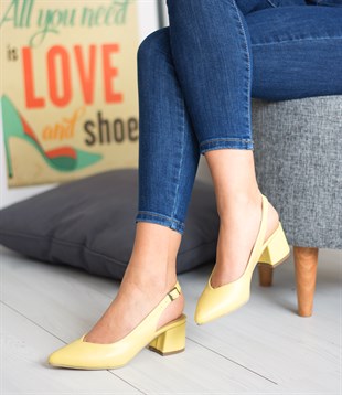 Zeta Limon Sarısı Kadın Topuklu Ayakkabı